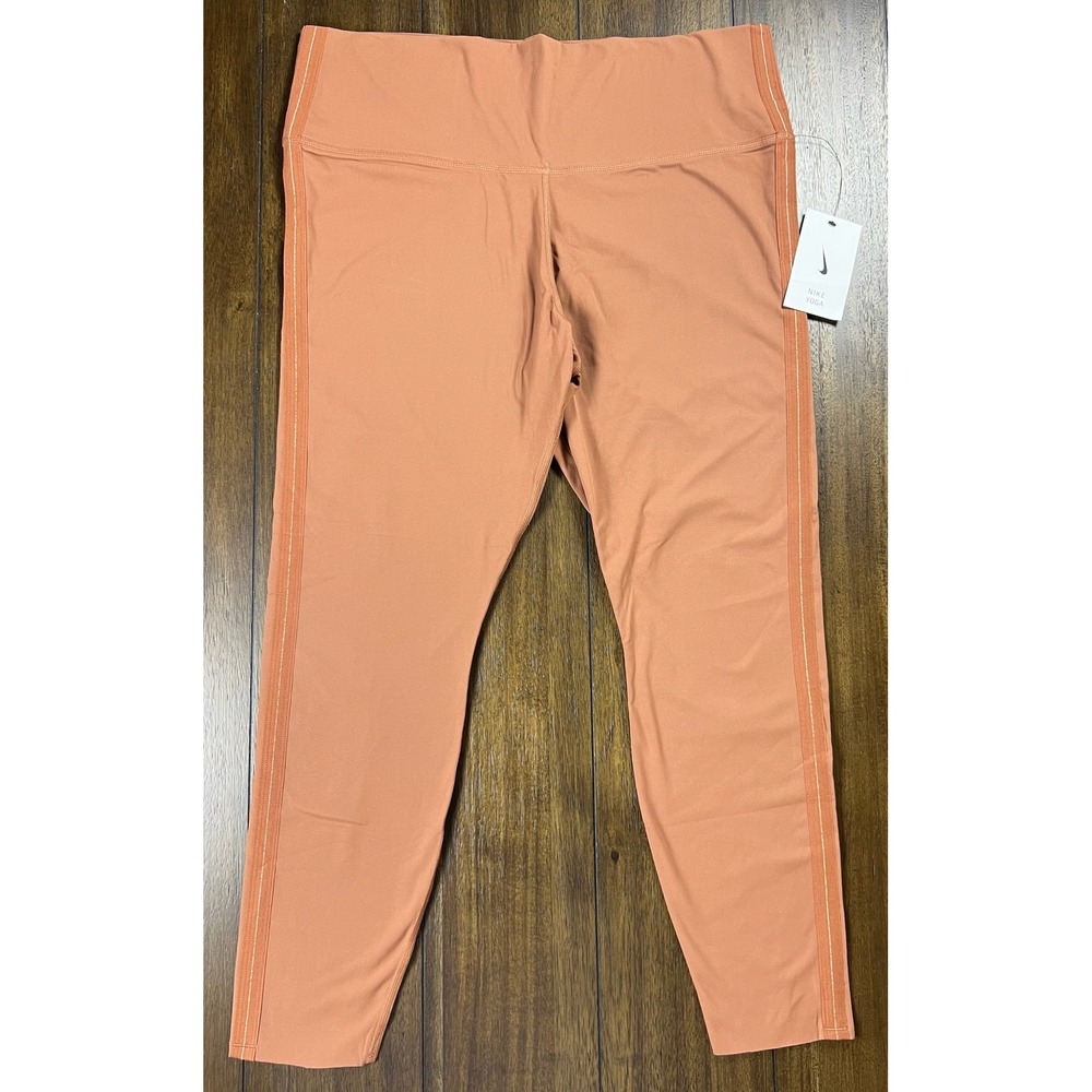 Nike Yoga Luxe Infinalon 7/8 Leggings XXL Terracotta Orange Gold CJ4203-275 NEW